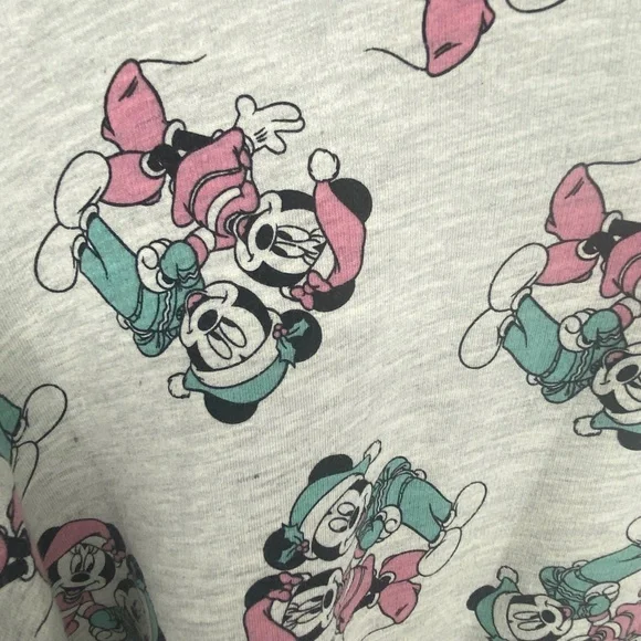 Women's Juniors Disney Mickey Minnie Mouse Christmas Holiday Sweatshirt LRG 765 - Picture 3 of 6